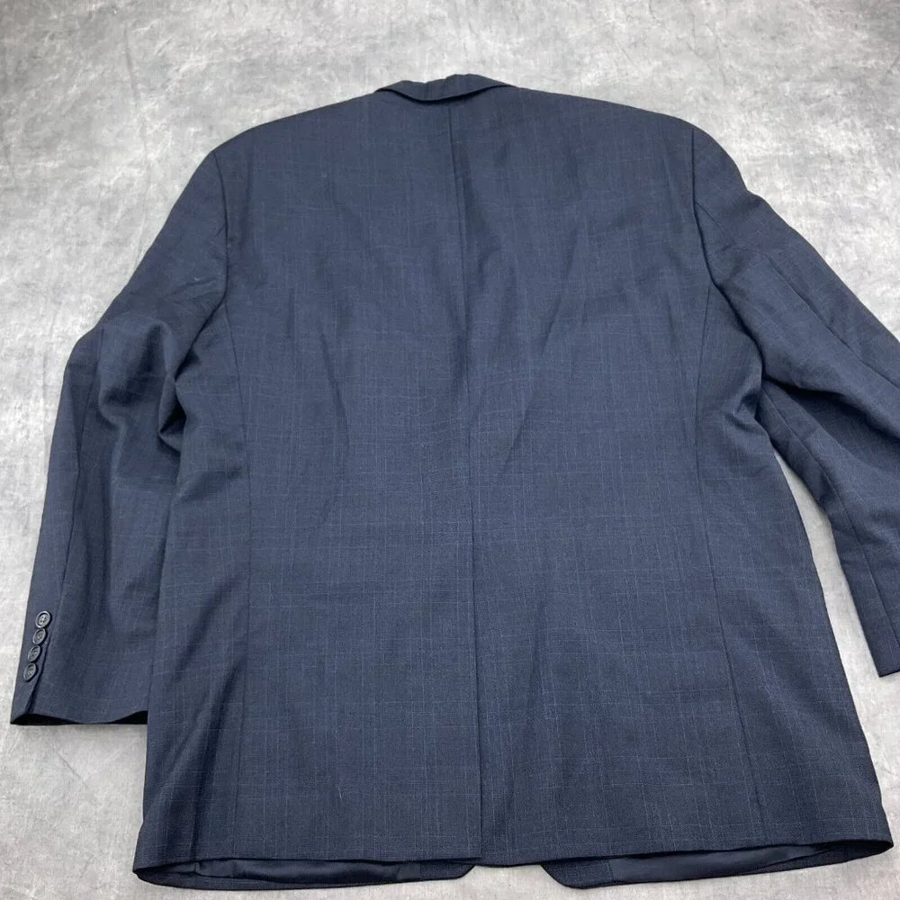 Ralph Lauren Chaps Suit Men 46R Blue Plaid Wool Classic Jacket Union‎ Canada VTG